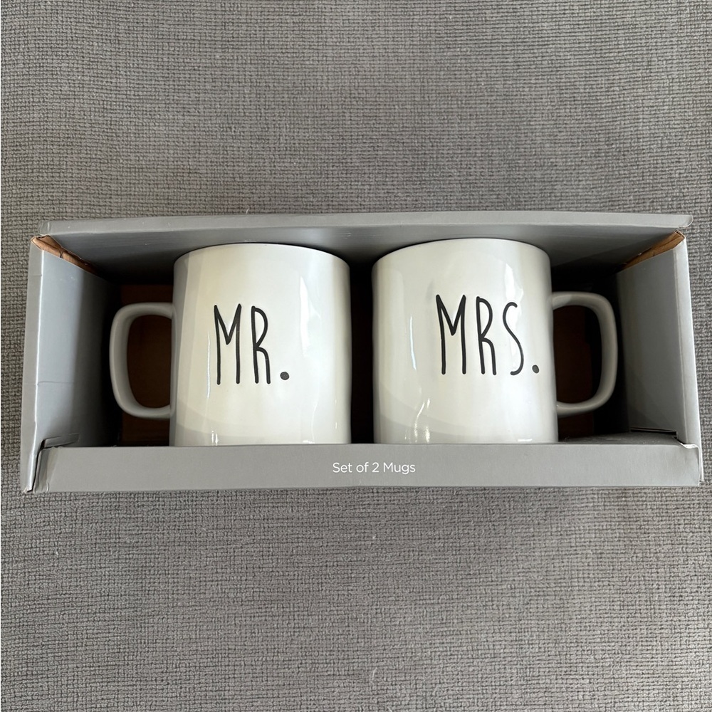 Kirkland’s Home Mr. And Mrs. Mug Set White Wedding/Newlywed Gift